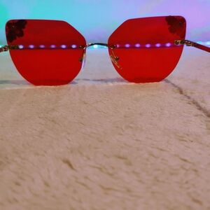 Red Geometric Sunglasses